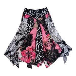 Alberto Makali Skirt Women's 8 Y2K Maxi Floral Abstract Patchwork Flowy Artsy